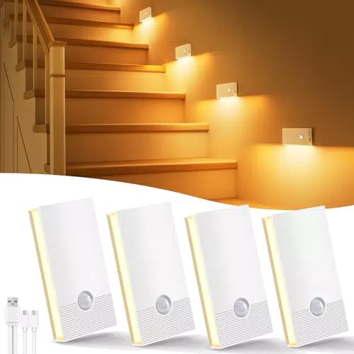 LED Nachtlicht Mit Bewegungsmelder USB-C Aufladbar 3 Modi Für Innenräume