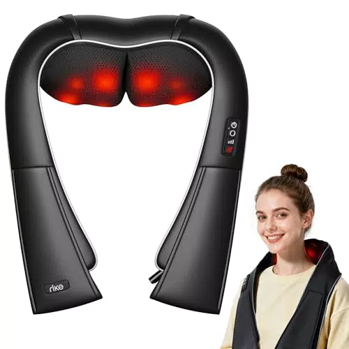 Shiatsu Nackenmassagegerät mit Wärme für Nacken, Rücken, Schulter inkl. Adapter