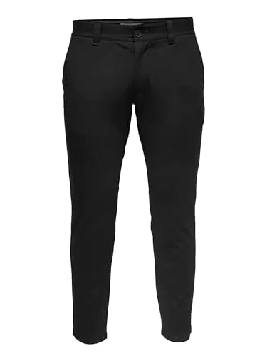 ONLY & SONS Mens Dark Grey Melange Trousers