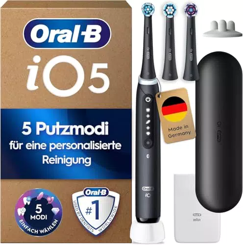 Oral-B iO Series 5 Plus Elektrische Zahnbürste mit 5 Putzmodi und Reiseetui