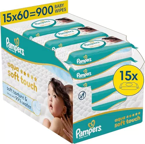 Pampers Aqua Soft Touch Baby Feuchttücher Mit Weicher Textur Und 99% Wasser Lotion