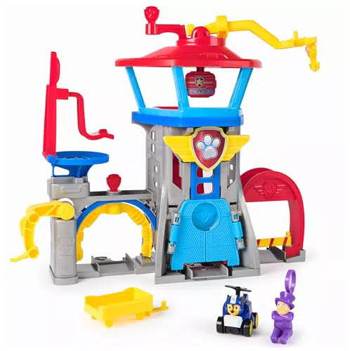 PAW Patrol Air Rescue Flughafen Tower Spielset mit Chase Fahrzeug und Bürgermeister Figur