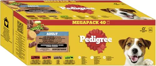 Pedigree DogCare Hundefutter Portionsbeutel Chunks in Soße für Erwachsene Hunde