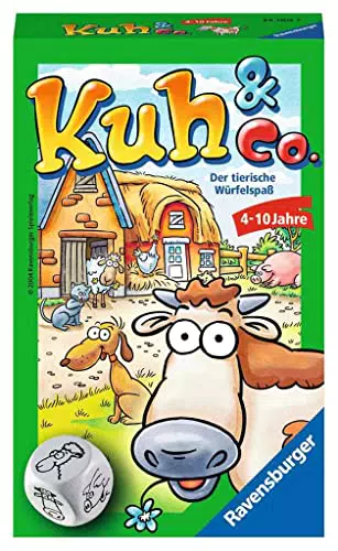 Ravensburger Kuh und Co Kinderspiel Mitbringspiel Reisespiel für Kinder ab 4 Jahren