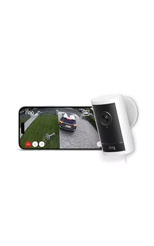 Ring Außenkamera Pro mit Netzstecker – 4K Sicherheitskamera, 10x Zoom, Privatsphäre