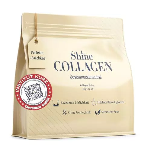 Shine Collagen Pulver – 100% Peptide, Premium Hydrolysat Typ 1 2 3, Halal