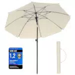 SONGMICS GPU65WTV1 Sonnenschirm, neigbar & höhenverstellbar, ideal für Balkon und Garten
