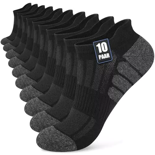 Stoeury Sneaker Socken Herren Damen Atmungsaktiv Baumwolle Kurze Sportsocken
