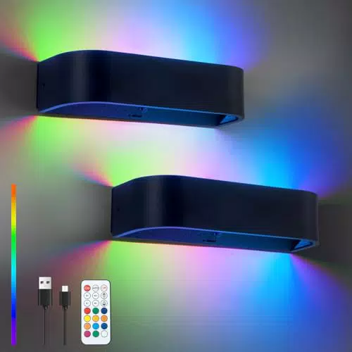 Surpalig Wandleuchte Ohne Stromanschluss, LED Akku Wandlampe Dimmbar mit Fernbedienung