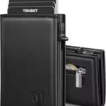 TENBST Herren Geldbörse, Slim Wallet mit Münzfach und RFID Schutz, Leder