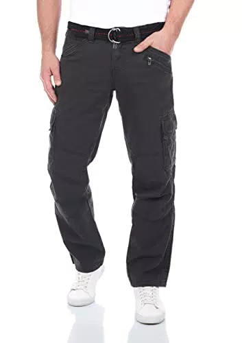Timezone Herren Cargo Jeans Hose BenitoTZ Loose Fit Cargohose 100% Baumwolle Beige