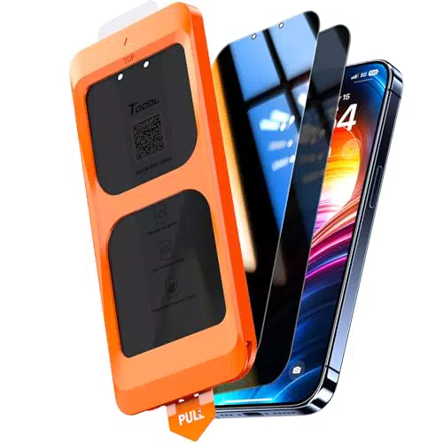 TOCOL iPhone 16 Pro Panzerglas Schutzfolie Sichtschutz 9H Kratzfest Anti-Spy