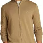 Tommy Hilfiger Herren Pullover Essential Cotton Zip Thru Mit Stehkragen