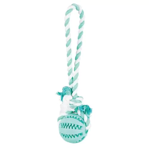 Trixie Hund Denta Fun Ball aus Naturgummi mit Minzgeschmack - Für alle Rassen - 7 cm