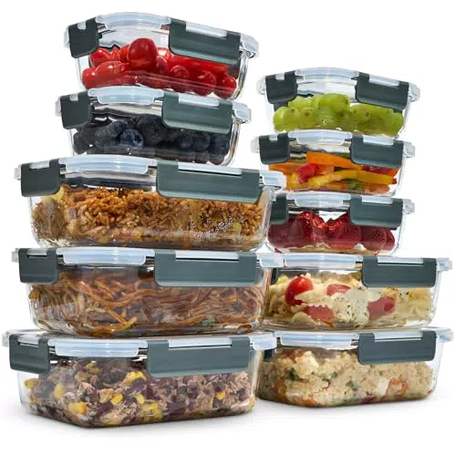 Uandu Glasbehälter mit Deckel für Meal Prep – BPA-frei, Spülmaschinengeeignet