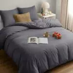 Utopia Bedding Bettwäsche Set - Mikrofaser Bettbezug + Kissenbezug - Grau