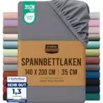 Utopia Bedding - Spannbettlaken 180x200cm - Grau - Gebürstete Polyester-Mikrofaser Spannbetttuch - 35 cm Tiefe Tasche