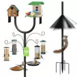Vogelfütterungsstation Kit Metall Vogelhausständer mit Eichhörnchenabweiser Garten