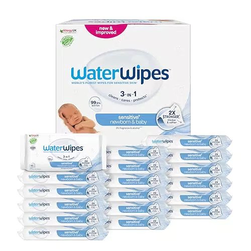 WaterWipes Original plastikfreie Feuchttücher für Babys und Kleinkinder 540 Stück