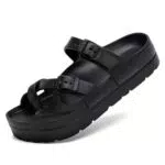 Waysoland Damen Sandalen Orthopädisch Bequem Flache Sommerschuhe Einstellbare Schnalle