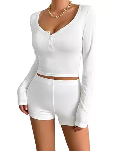 Wisfruit Sexy Damen Zweiteiler Sommer Hosenanzug Trainingsanzug Sport Set