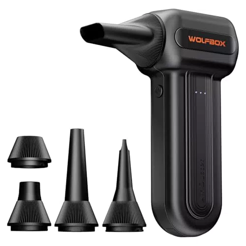 WOLDFBOX MF60 Elektrischer Luftstaubbläser Kabellos, Air Duster Set für PC und Auto