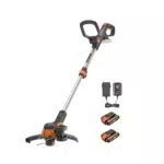 WORX Akku-Rasentrimmer 20V - 2-in-1 Funktion: Rasentrimmer und Kantenschneider - Inkl. Distanzschutz, Kantenschneiderad, Fadenspule